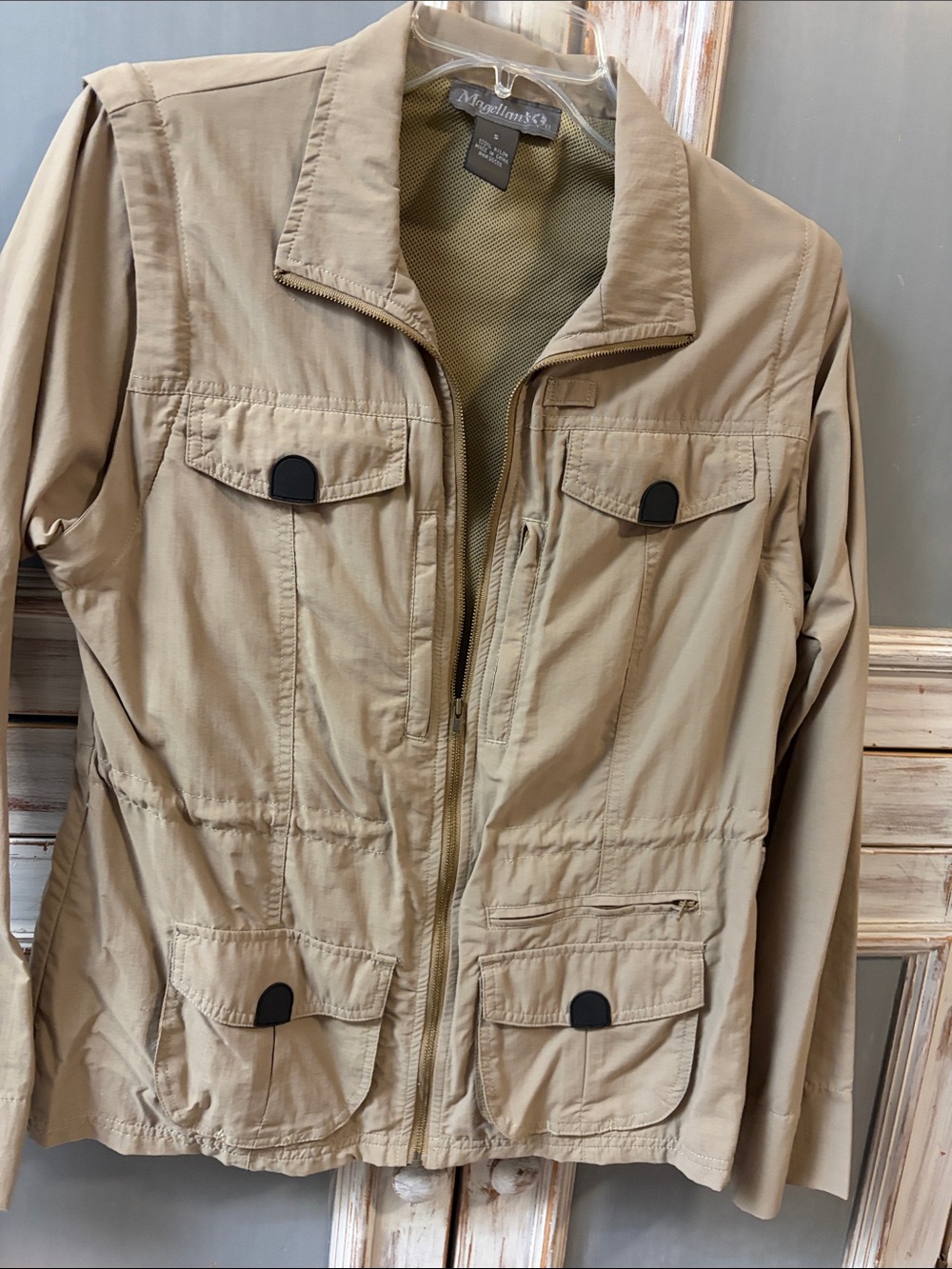 Magellan Outdoors Women's Khaki Field Jacket with Patch Pockets